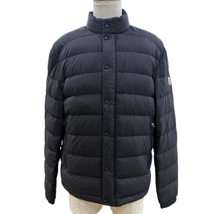 美品▼MONCLER モンクレール 2024年製 SELVES ロゴワッペン付き ダブルジップアップ ダウンジャケット ブラック 3 正規品 メンズ