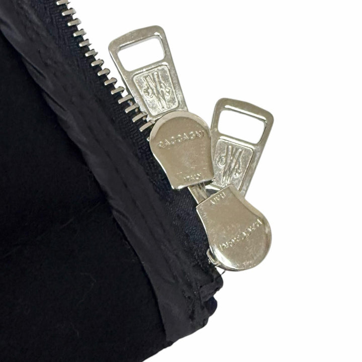 美品□MONCLER モンクレール RIOM GIUBBOTTO ウール切替 ダウンジャケット ネイビー 2 ルーマニア製 正規品 ガーメント・ハンガー付き