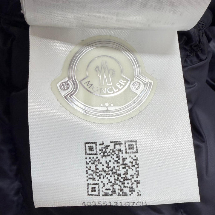 美品□MONCLER モンクレール RIOM GIUBBOTTO ウール切替 ダウンジャケット ネイビー 2 ルーマニア製 正規品 ガーメント・ハンガー付き