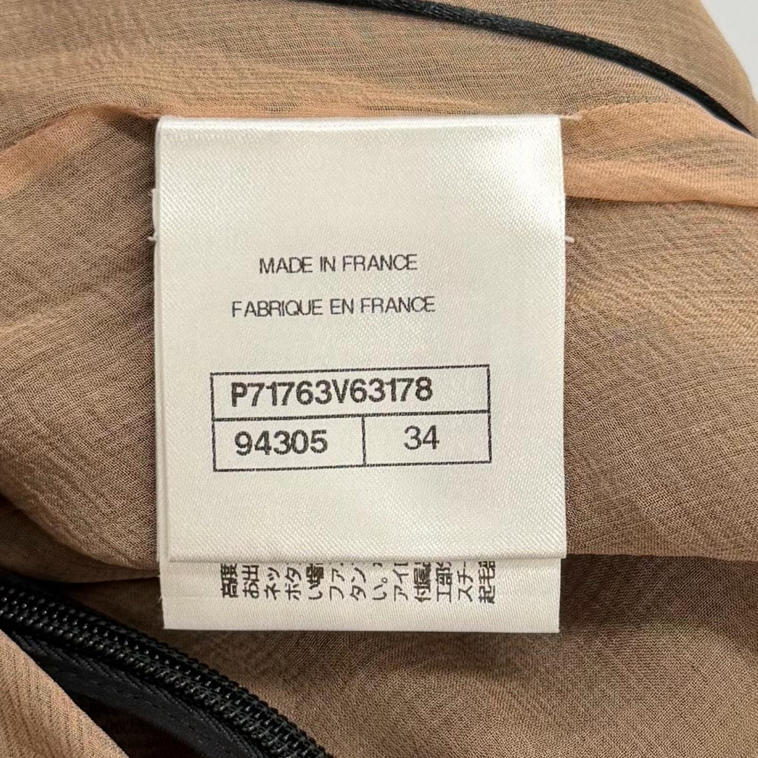 極美品★CHANEL シャネル P71763 ウール混 ココマークボタン シルク切替 ツイード ワンピース ブラック 34 フランス製 正規品 レディース