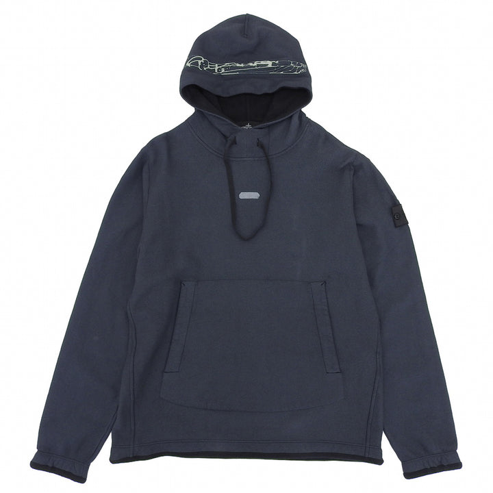 極美品▲STONE ISLAND ストーンアイランド 77196012A SHADOW PROJECT ロゴパッチ プルオーバー パーカー ダークグリーン M 正規品 メンズ