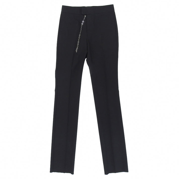 未使用品▲GIVENCHY ジバンシィ BM50V813MP ウール100% チェーン付き スラックス パンツ ブラック 44 イタリア製 正規品 メンズ