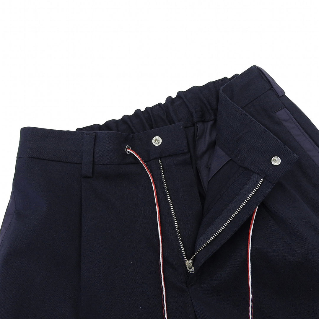 美品▲MONCLER モンクレール 2023年製 PANTALONE SPORTIVO トリコロール ジョガー パンツ ネイビー 44 イタリア製 正規品 メンズ