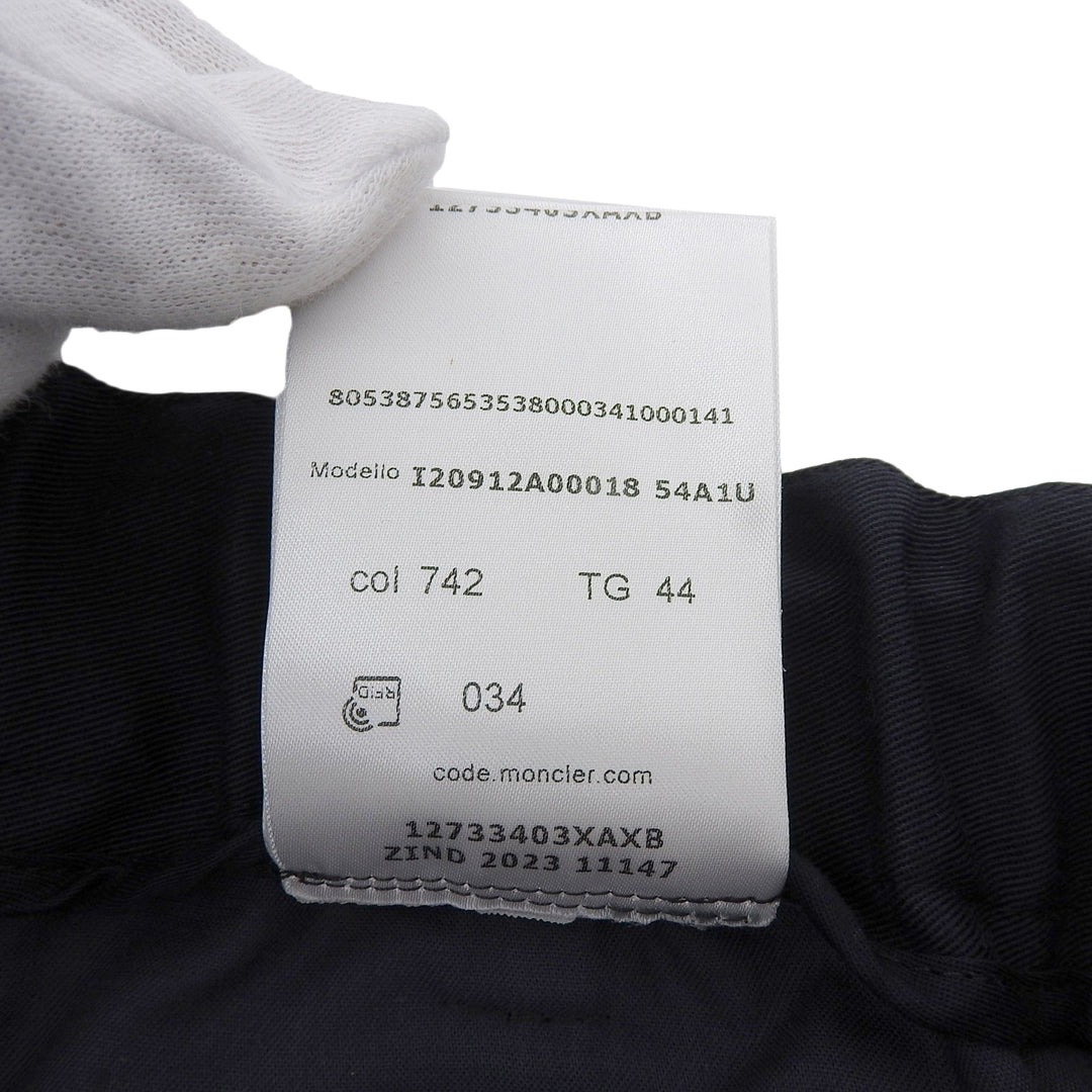 美品▲MONCLER モンクレール 2023年製 PANTALONE SPORTIVO トリコロール ジョガー パンツ ネイビー 44 イタリア製 正規品 メンズ