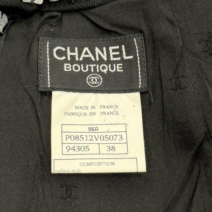 極美品★CHANEL シャネル ヴィンテージ 96A P08512 ウール100％ グリポアボタン付 4つポケット ジャケット＋スカート セットアップ 38