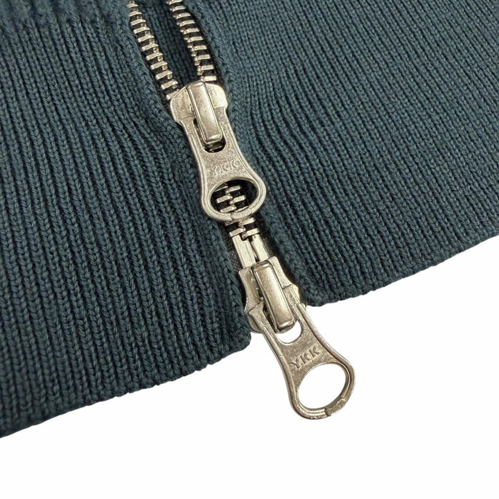 美品▼STONE ISLAND ストーンアイランド 7715519C2 ウール100% ロゴワッペン ダブルジップアップ ドライバーズニット ブルゾン XL 正規品