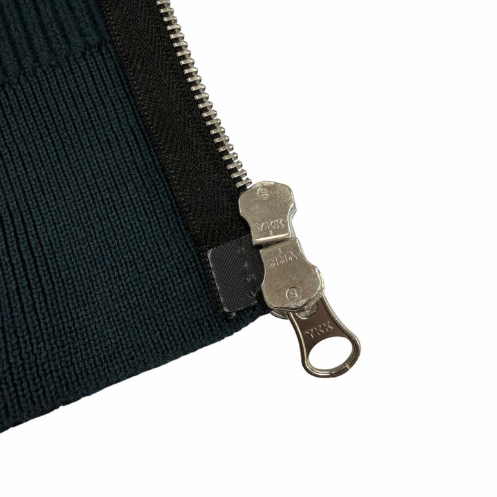 美品▼STONE ISLAND ストーンアイランド 7715519C2 ウール100% ロゴワッペン ダブルジップアップ ドライバーズニット ブルゾン XL 正規品