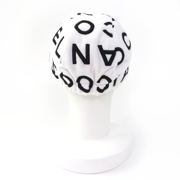 極美品☆CHANEL シャネル 2023年製 23M コットン ココマーク・ロゴデザイン キャップ ホワイト ブラック L イタリア製 正規品 レディース