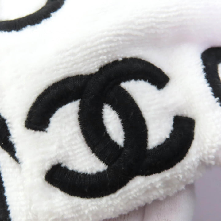 極美品☆CHANEL シャネル 2023年製 23M コットン ココマーク・ロゴデザイン キャップ ホワイト ブラック L イタリア製 正規品 レディース