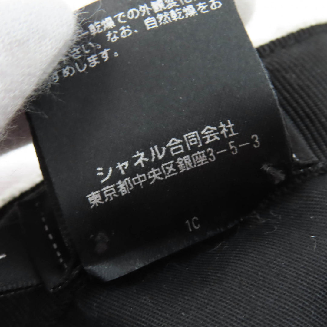 極美品☆CHANEL シャネル 2023年製 23M コットン ココマーク・ロゴデザイン キャップ ホワイト ブラック L イタリア製 正規品 レディース