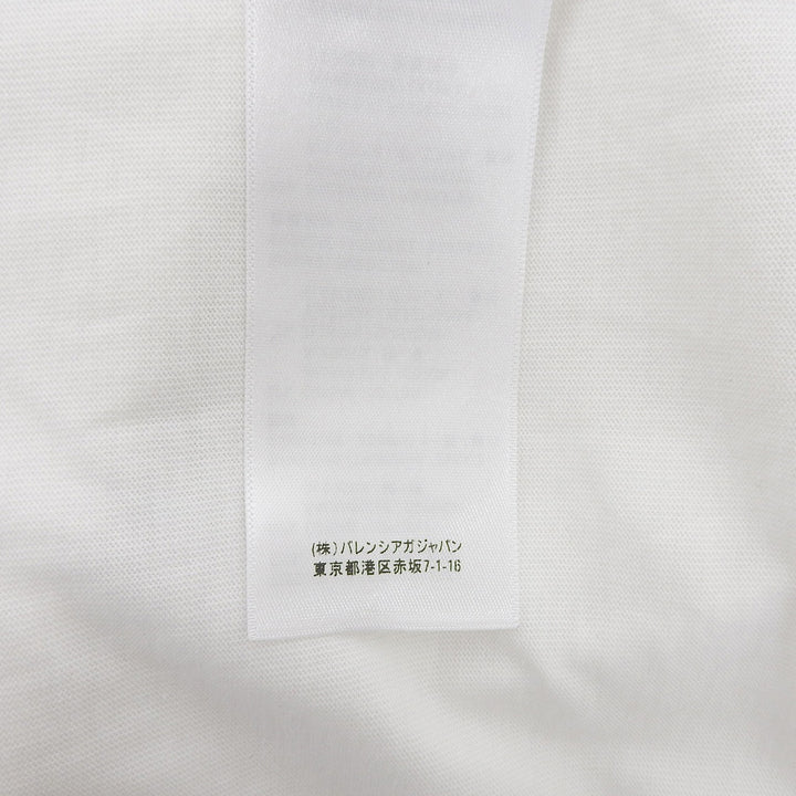 極美品▲BALENCIAGA バレンシアガ 2021年製 612965 ロゴ刺繡 クルーネック ショートスリーブ 半袖Ｔシャツ ホワイト M 正規品 メンズ