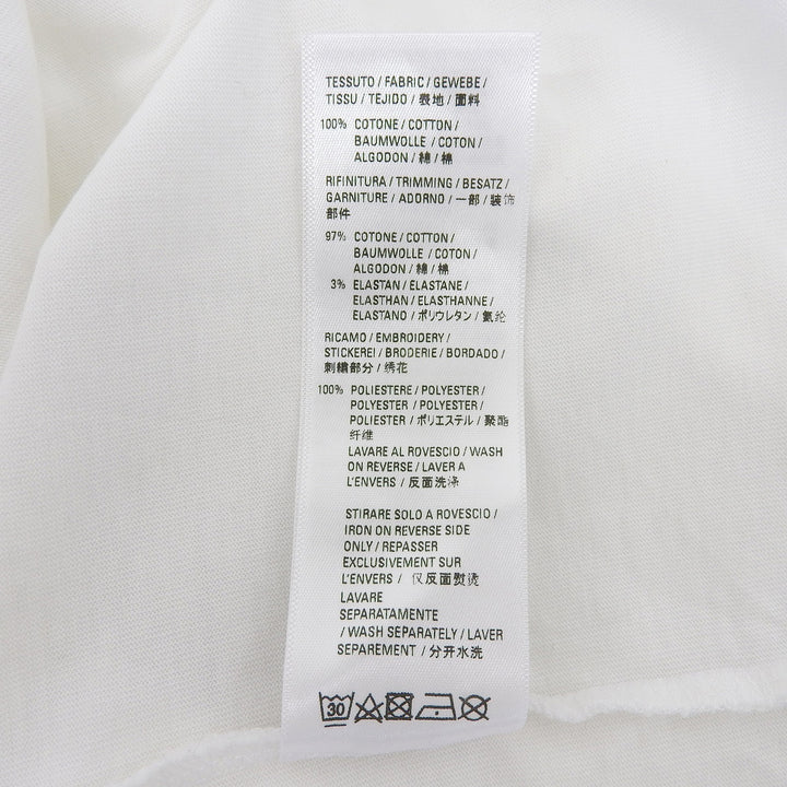極美品▲BALENCIAGA バレンシアガ 2021年製 612965 ロゴ刺繡 クルーネック ショートスリーブ 半袖Ｔシャツ ホワイト M 正規品 メンズ