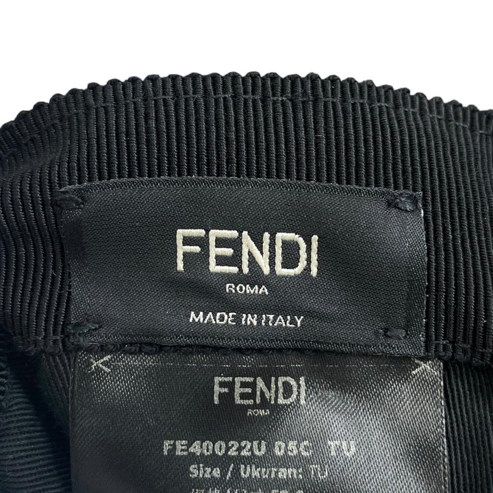 美品▲FENDI フェンディ 40022U アイキャップ FFロゴ シールド付き キャップ ブラック イタリア製 正規品 メンズ 定価79200円 保存袋付き