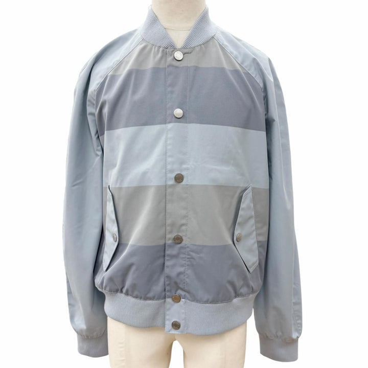 未使用品▼HERMES エルメス 2025年製 H552740HI BLOUSON BORDS-COTES CAMBRIDGE ストライプ柄 セリエボタン ブルゾン ライトブルー 50