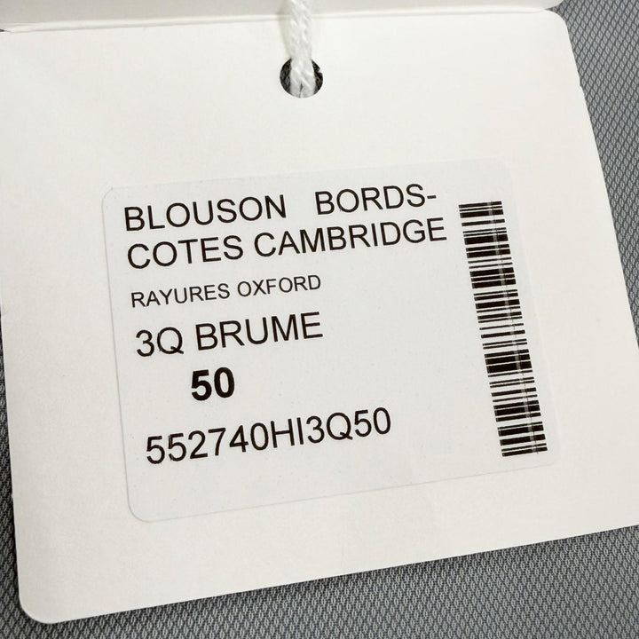未使用品▼HERMES エルメス 2025年製 H552740HI BLOUSON BORDS-COTES CAMBRIDGE ストライプ柄 セリエボタン ブルゾン ライトブルー 50