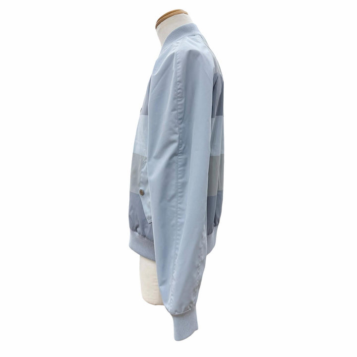 未使用品▼HERMES エルメス 2025年製 H552740HI BLOUSON BORDS-COTES CAMBRIDGE ストライプ柄 セリエボタン ブルゾン ライトブルー 50