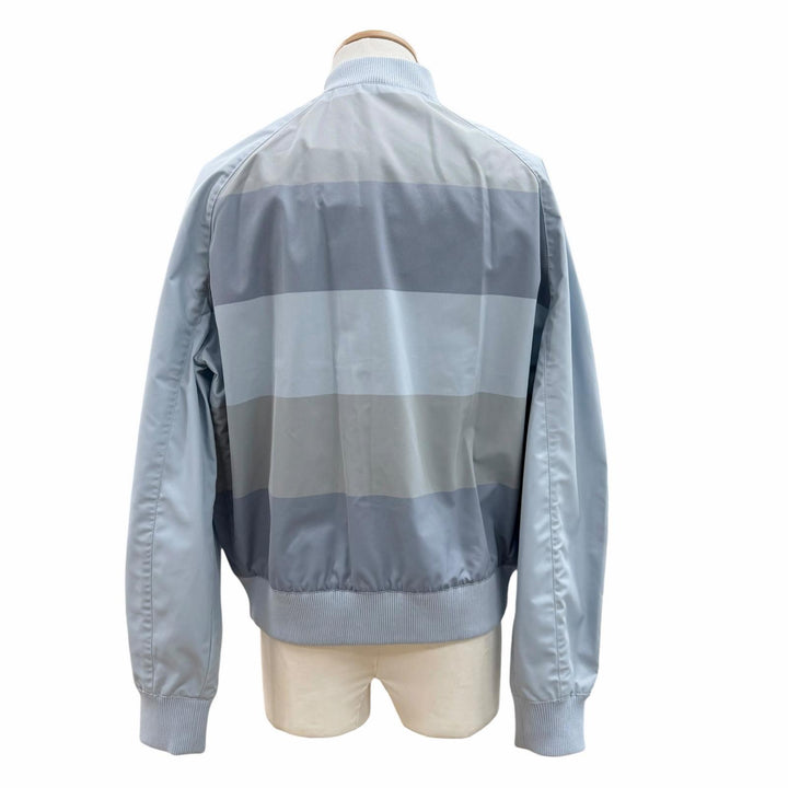 未使用品▼HERMES エルメス 2025年製 H552740HI BLOUSON BORDS-COTES CAMBRIDGE ストライプ柄 セリエボタン ブルゾン ライトブルー 50