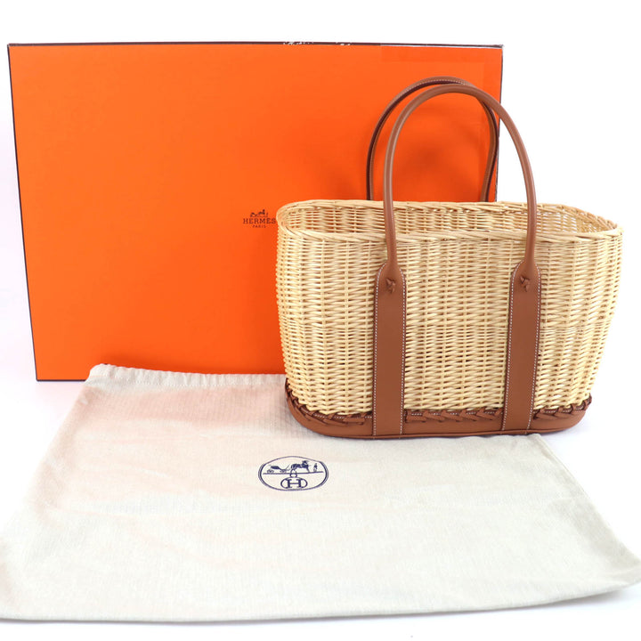 未使用品☆HERMES エルメス ガーデンピクニック ガーデンパーティPM スイフト ナチュラル ゴールド ハンドバッグ B刻印 仏製 レディース