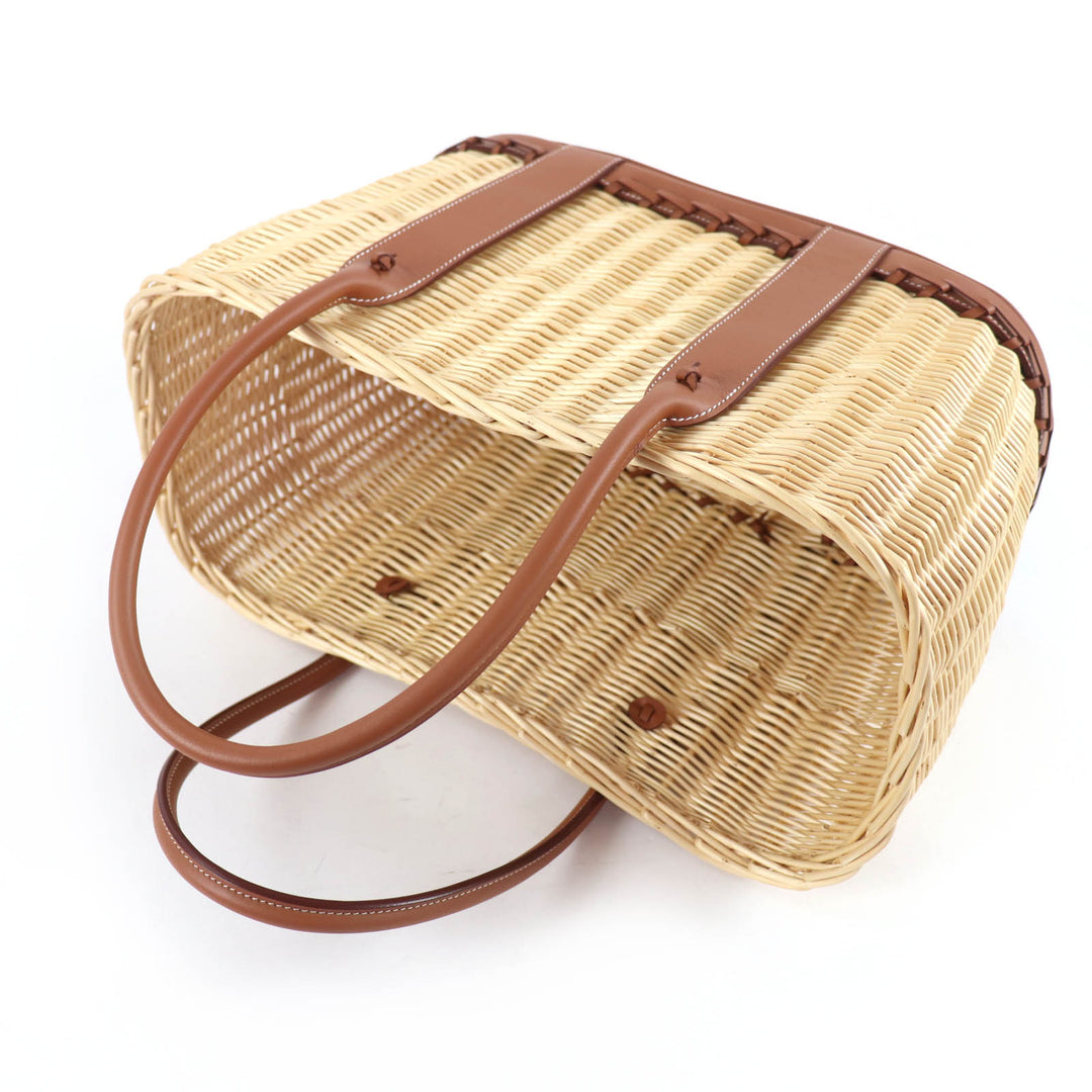 未使用品☆HERMES エルメス ガーデンピクニック ガーデンパーティPM スイフト ナチュラル ゴールド ハンドバッグ B刻印 仏製 レディース