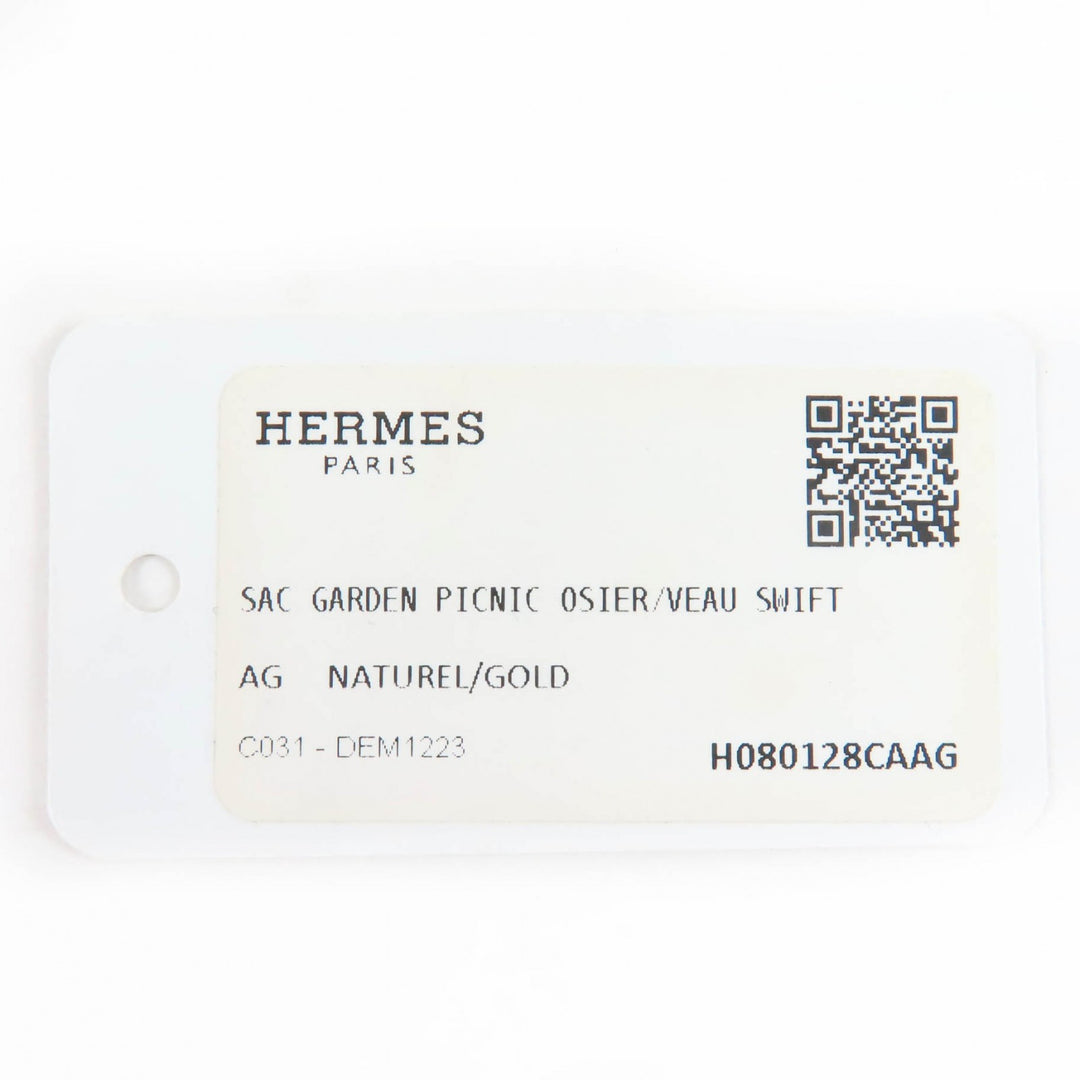 未使用品☆HERMES エルメス ガーデンピクニック ガーデンパーティPM スイフト ナチュラル ゴールド ハンドバッグ B刻印 仏製 レディース