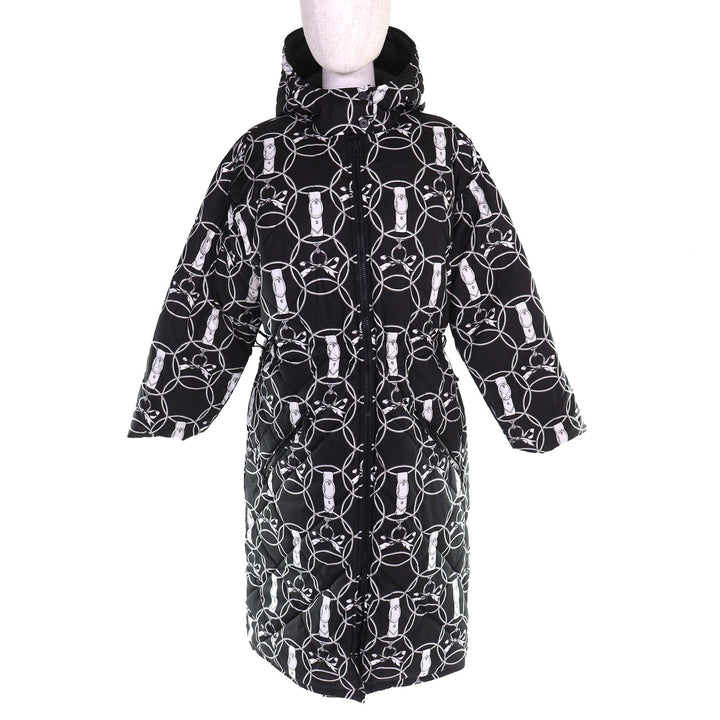 極美品△HERMES エルメス 22AW 2H0158D4 La Promenade du Matin 朝の散歩 リバーシブル ダウンコート ブラック ホワイト 34 伊製 正規品