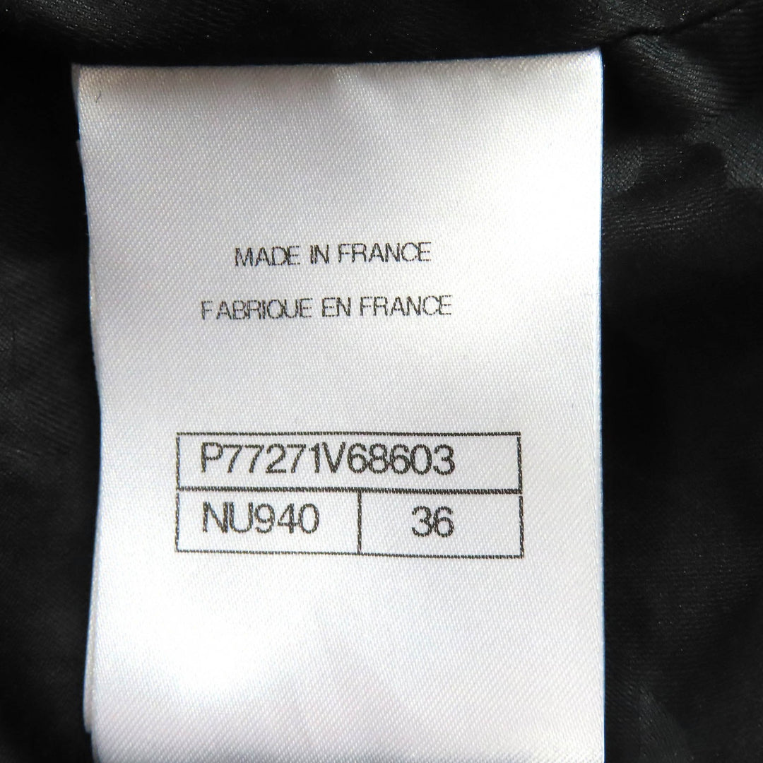 極美△CHANEL シャネル P77271V68603 ココマークフラワーボタン チェック柄ステッチ ベルテッドコート ブラック マルチカラー 36 正規品