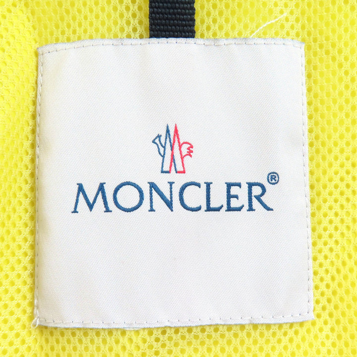 極美品△MONCLER モンクレール 2021年製 SETE GILET ロゴワッペン フーディー ナイロン ジレ ベスト 軽量 イエロー 1 正規品 レディース