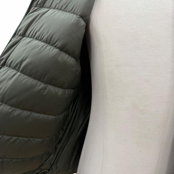 美品▼MONCLER モンクレール 2022年製 MELAMPYRE ロゴワッペン付き フーデッド WZIPUP ダウンジャケット カーキ 0 正規品 メンズ