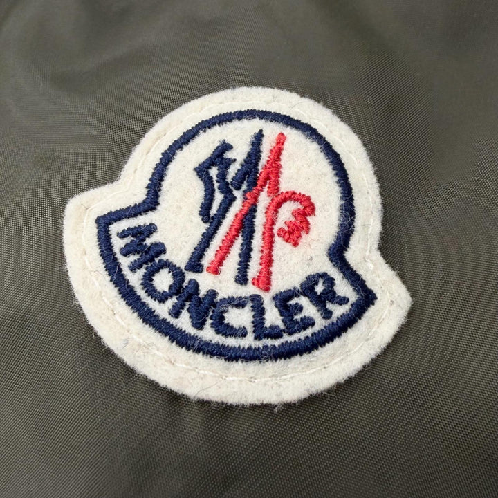 美品▼MONCLER モンクレール 2022年製 MELAMPYRE ロゴワッペン付き フーデッド WZIPUP ダウンジャケット カーキ 0 正規品 メンズ