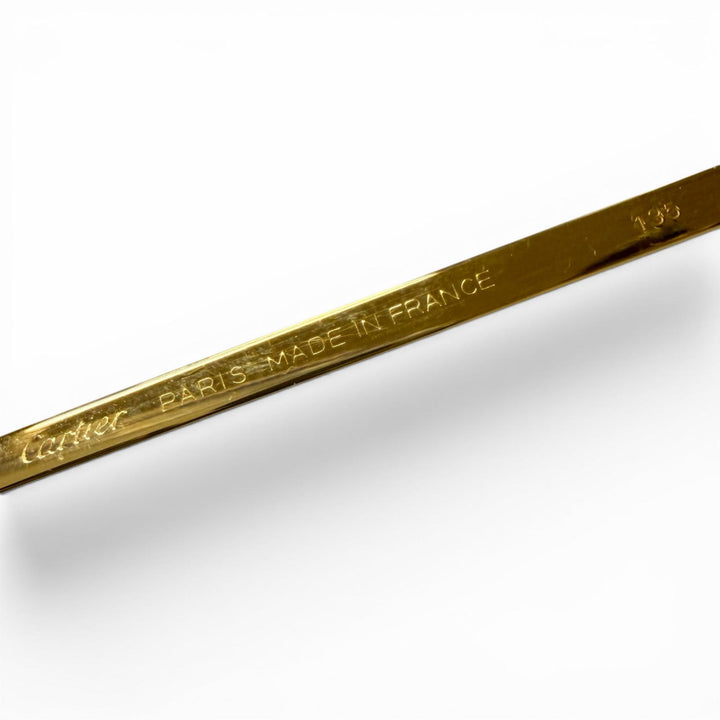 美品▼Cartier カルティエ ー リムレス ツーポイント 2C デコール アイウェア サングラス ゴールド ボルドー □18 135 フランス製 メンズ