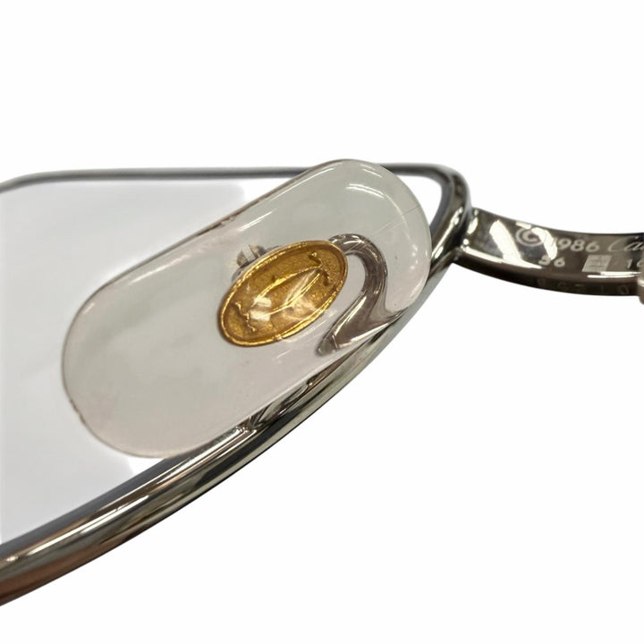 美品▼Cartier カルティエ ヴィンテージ トリニティ 2Cデコール メガネ 眼鏡 アイウェア シルバー ゴールド ボルドー 56□16 130 メンズ