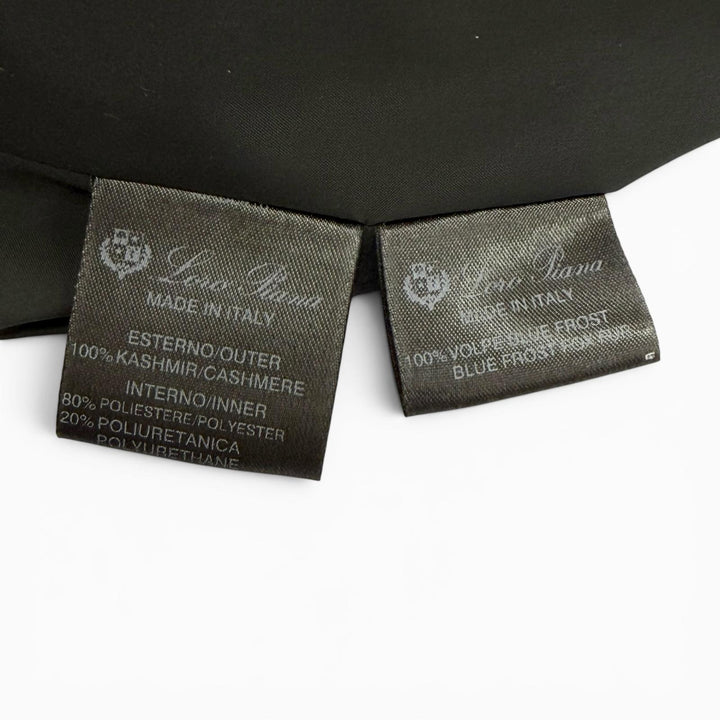 美品△Loro Piana ロロピアーナ FAD2517 カシミヤ100％ ゴートスキンパーツ ブルーフォックスファー ニットジャケット グレー 伊製 42