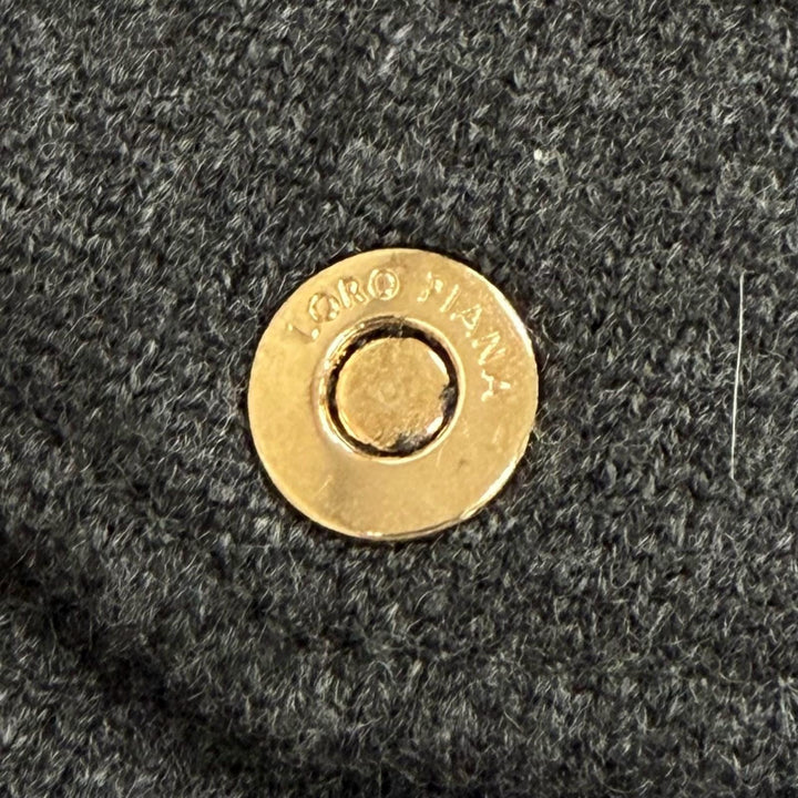 美品△Loro Piana ロロピアーナ FAD2517 カシミヤ100％ ゴートスキンパーツ ブルーフォックスファー ニットジャケット グレー 伊製 42