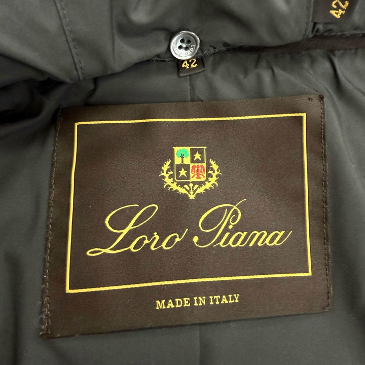 美品△Loro Piana ロロピアーナ FAD2517 カシミヤ100％ ゴートスキンパーツ ブルーフォックスファー ニットジャケット グレー 伊製 42