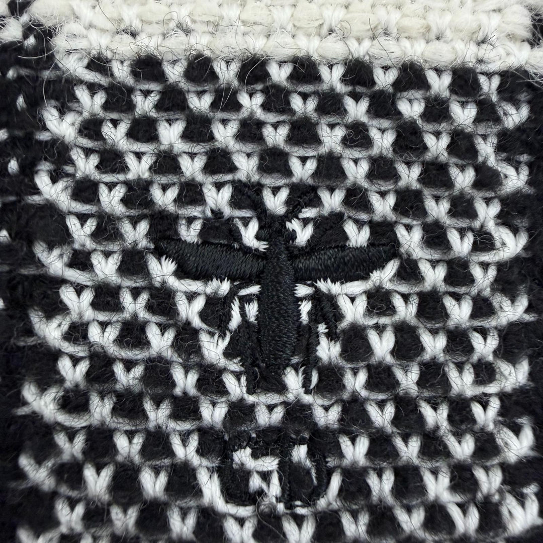 未使用品☆Christian Dior クリスチャンディオール ウール アルパカ BEE刺繍 ノースリーブニット/ラップスカート セットアップ 40 正規品