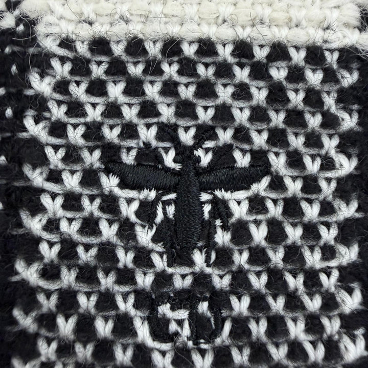 未使用品☆Christian Dior クリスチャンディオール ウール アルパカ BEE刺繍 ノースリーブニット/ラップスカート セットアップ 40 正規品