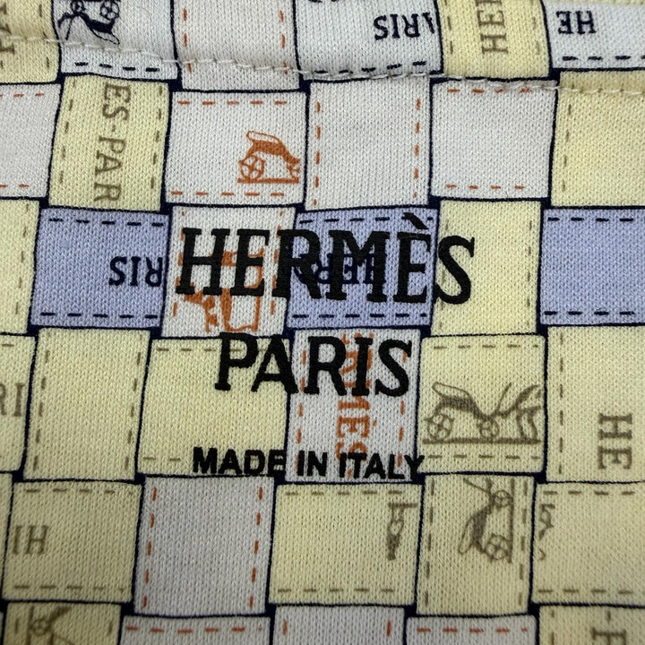 極美品☆HERMES エルメス 2025年製 5E4524DK コットン100％ ボルデュック 半袖 ストレートドレス ワンピース マルチカラー 38 イタリア製