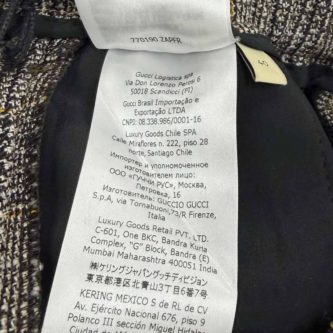 未使用品★GUCCI グッチ 2023年製 770190 ウール100％ インターロッキングG刺繍 グレンチェック ショートパンツ 40 正規品 ハンガー付