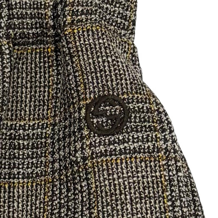 未使用品★GUCCI グッチ 2023年製 770190 ウール100％ インターロッキングG刺繍 グレンチェック ショートパンツ 40 正規品 ハンガー付