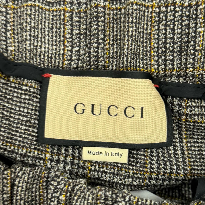 未使用品★GUCCI グッチ 2023年製 770190 ウール100％ インターロッキングG刺繍 グレンチェック ショートパンツ 40 正規品 ハンガー付