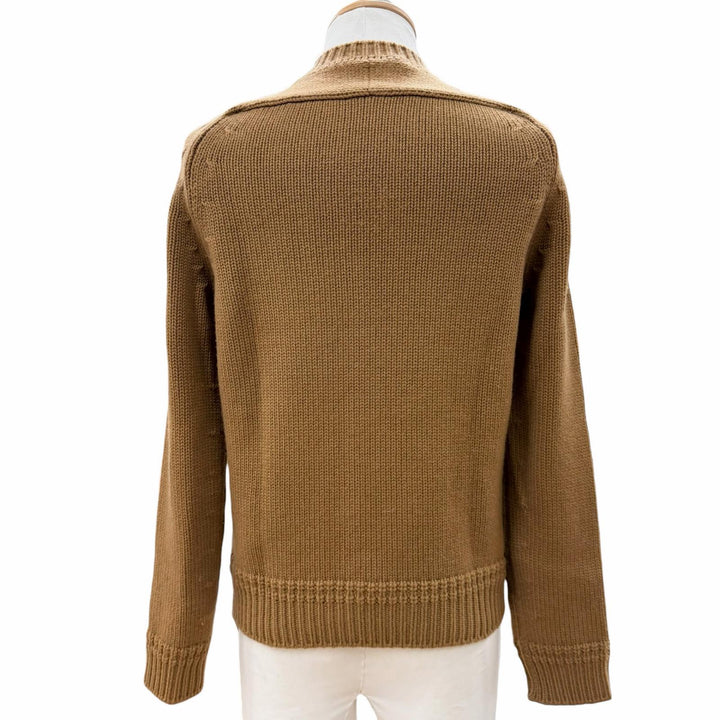 美品▼LOUIS VUITTON ルイヴィトン HFN96W PEACE AND LOVE カシミヤ ビキューナブレンド ロゴ ハンド ニットセーター ブラウン XS 正規品