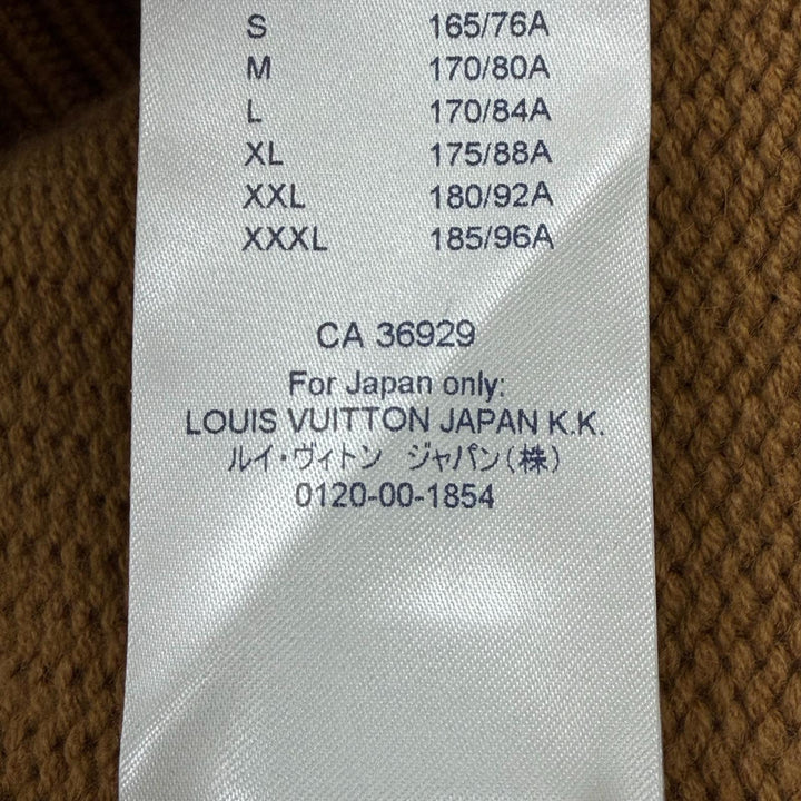 美品▼LOUIS VUITTON ルイヴィトン HFN96W PEACE AND LOVE カシミヤ ビキューナブレンド ロゴ ハンド ニットセーター ブラウン XS 正規品