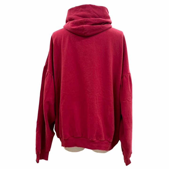未使用品▼BALENCIAGA バレンシアガ 761458 Faux Logo Round Hem Hoodie Many Kisses ダメージ加工 オーバーサイズ パーカー 2 正規品