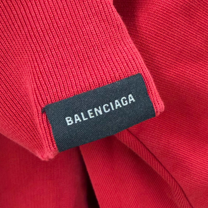 未使用品▼BALENCIAGA バレンシアガ 761458 Faux Logo Round Hem Hoodie Many Kisses ダメージ加工 オーバーサイズ パーカー 2 正規品