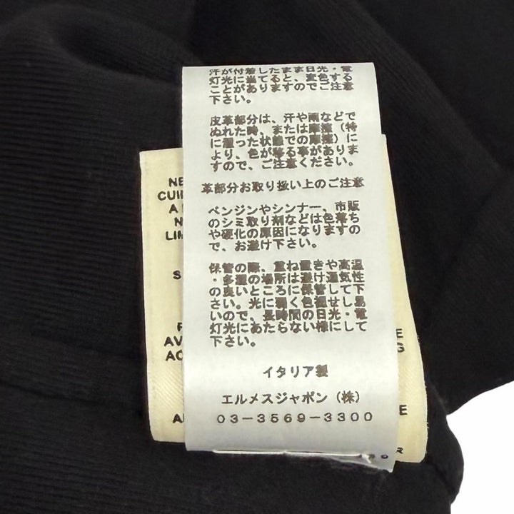 極美品★HERMES エルメス シルバー金具 セリエボタン付 ラムスキン使い 半袖 ウール ニットワンピース ブラック 34 イタリア製 正規品
