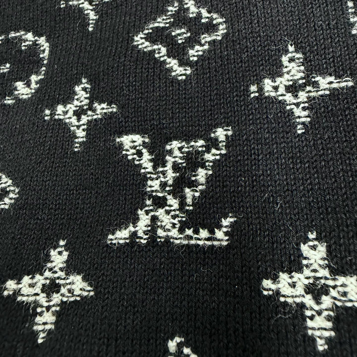 極美品▼LOUIS VUITTON ルイヴィトン 22AW コットン モノグラムグラディエント プルオーバー パーカー ブラック M 伊製 正規品 メンズ