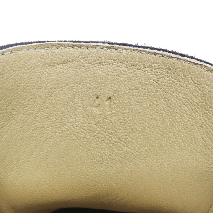 未使用品▲HERMES エルメス プレーントゥ レースアップ スウェードレザー チャッカ ブーツ ネイビー ブルー 41 イタリア製 メンズ 袋付き
