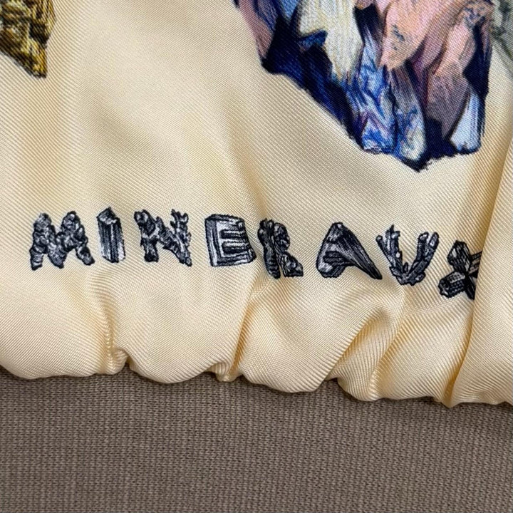 極美品★HERMES エルメス ヴィンテージ シルク100% リバーシブル MINERAUX 総柄 ZIP UP ブルゾン ジャケット マルチ ベージュ 40 仏製