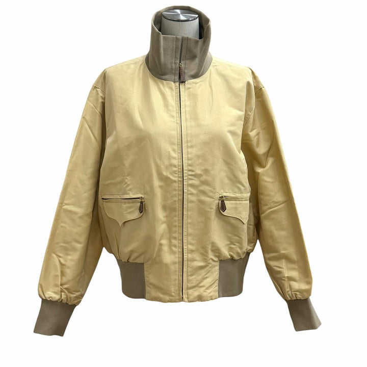 極美品★HERMES エルメス ヴィンテージ シルク100% リバーシブル MINERAUX 総柄 ZIP UP ブルゾン ジャケット マルチ ベージュ 40 仏製