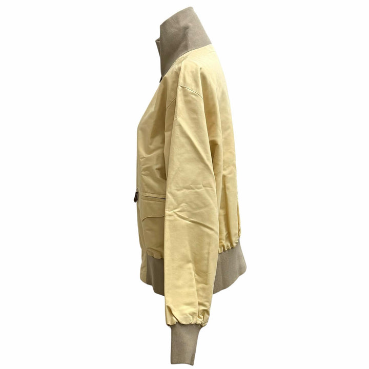 極美品★HERMES エルメス ヴィンテージ シルク100% リバーシブル MINERAUX 総柄 ZIP UP ブルゾン ジャケット マルチ ベージュ 40 仏製